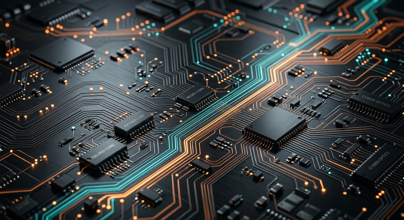 Microchip cyber circuit board tech background